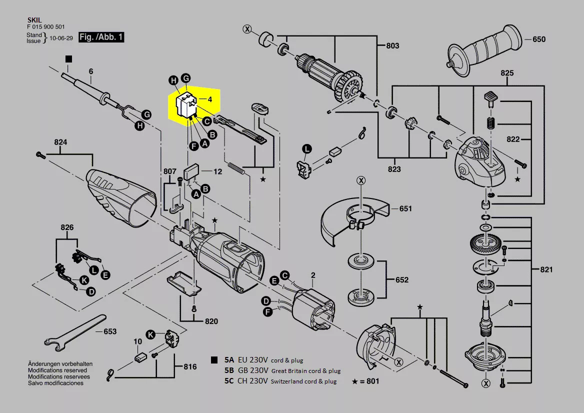 interrupteur réf. 2610Z01281 Skil